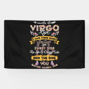 As A Virgo Girl birthday Astrology Zodiac Floral Banner