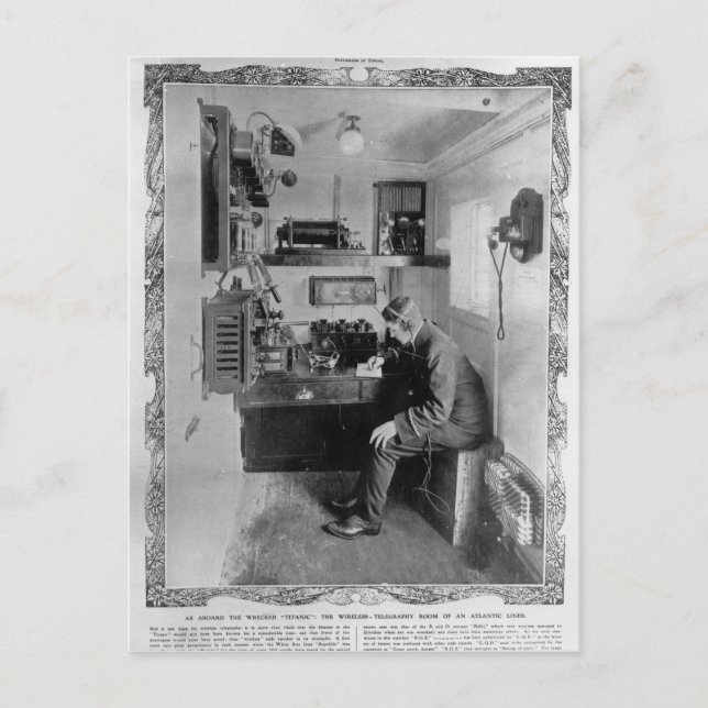 As Aboard the Wrecked "Titanic" Postcard (Front)