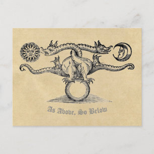 As Above, So Below: Alchemy Dragon Postcard