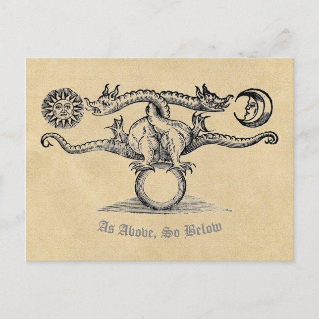 As Above, So Below: Alchemy Dragon Postcard (Front)