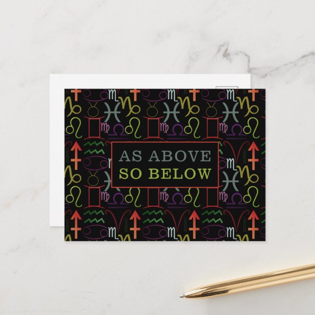 As Above So Below, Astrological Postcard (Front/Back In Situ)