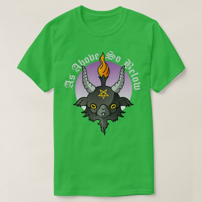 As Above So Below Cute Baphomet T-Shirt (Design Front)