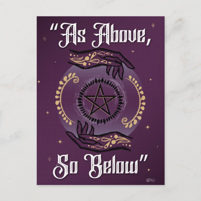 As Above So Below - Purple and Gold Postcard (Front)