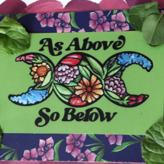 As Above So Below Triple Moon Symbol Rectangular Sticker