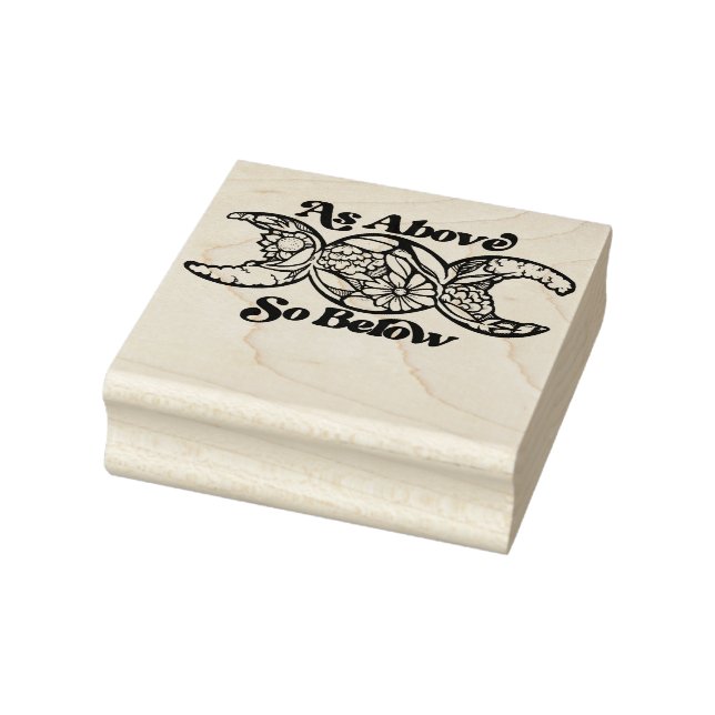 As Above So Below Triple Moon Symbol               Rubber Stamp (Stamp)