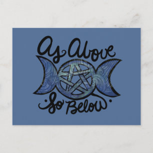 As Above So Below Triple Moon Wiccan Art Postcard