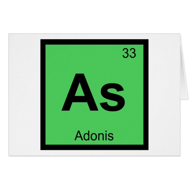 As - Adonis Greek Chemistry Periodic Table Symbol (Front Horizontal)