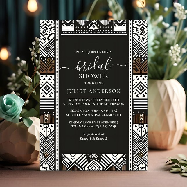 As African Brown Traditional Nigeria Bridal Shower Invitation (Creator Uploaded)