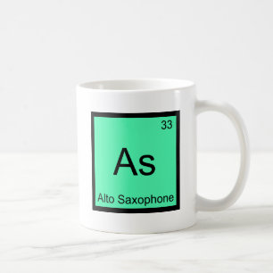As - Alto Saxophone Funny Chemistry Element Symbol Coffee Mug