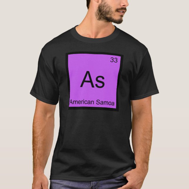 As - American Samoa Funny Chemistry Element Symbol T-Shirt (Front)