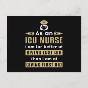As An ICU Nurse Medicine Emergency Ambulance Funny Postcard