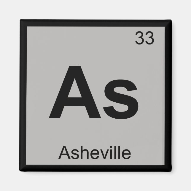 As - Asheville North Carolina Chemistry Symbol Magnet (Front)