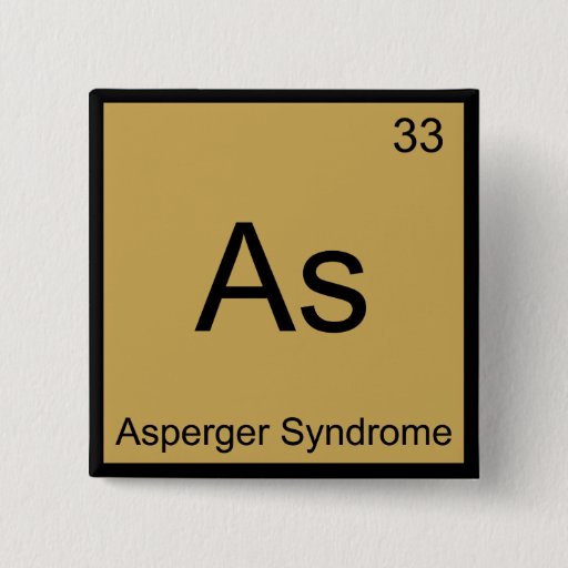 Image of As - Asperger Syndrome Funny Chemistry Element Tee 15 Cm Square Badge