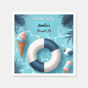 As Boy Fun Teen Adult Pool Party Sweet 16 Birthday Napkin
