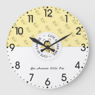 As Cute As Can Bee Cartoon   Personalised Monogram Large Clock