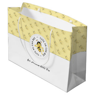 As Cute As Can Bee Cartoon   Personalised Monogram Large Gift Bag