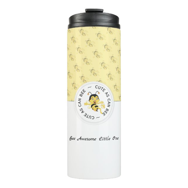 As Cute As Can Bee Cartoon | Personalised Monogram Thermal Tumbler (Front)
