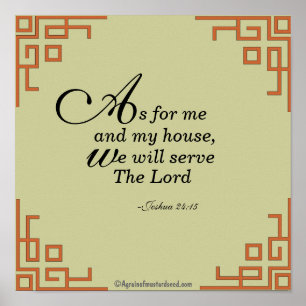 As for me and my house...Bible Quote Prayer Poster