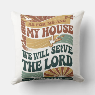 As for Me and My House" Bible Verse design Cushion