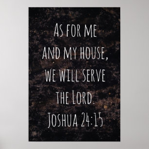 As for me and my house black abstract poster