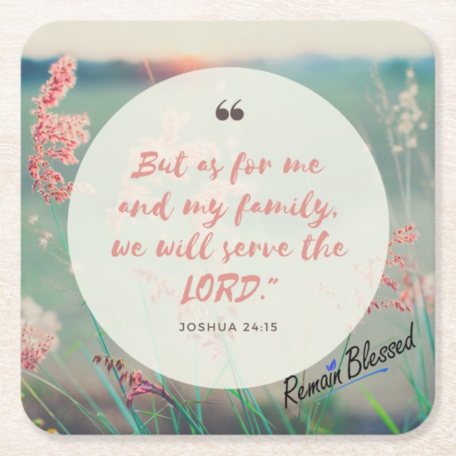 As For Me and My House Square Paper Coaster (Front)