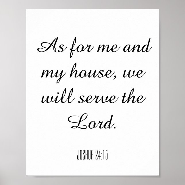 As for me and my house, we will serve the Lord Poster (Front)