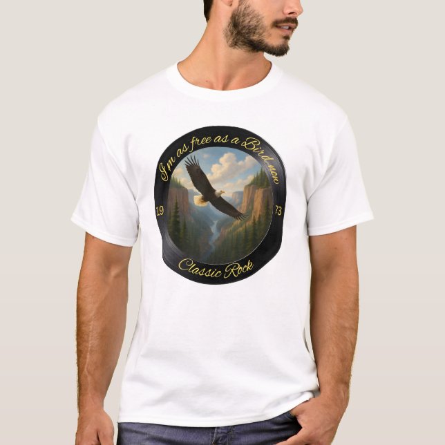 As Free As a Bird" Classic Rock Eagle Tee (Front)