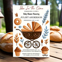 As Fun Retro Boho Cake Bun In The Oven Baby Shower