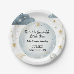 As Glitter Twinkle Twinkle Little Star Baby Shower Paper Plate