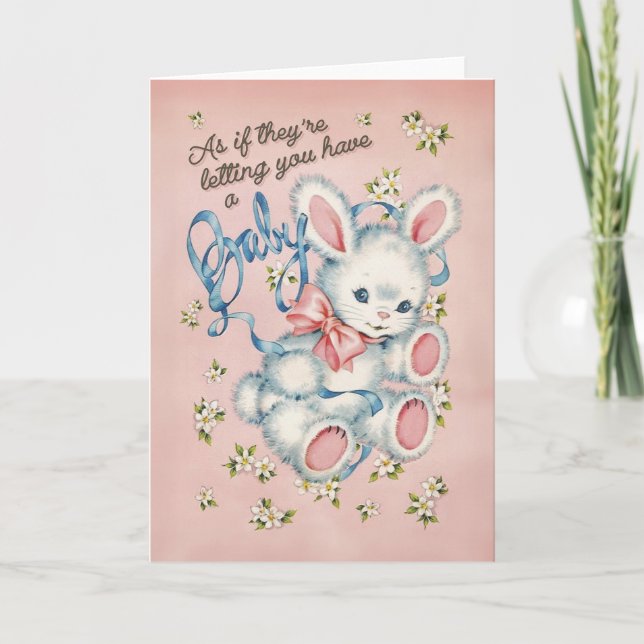 AS IF! - cute, funny retro new baby card (Front)