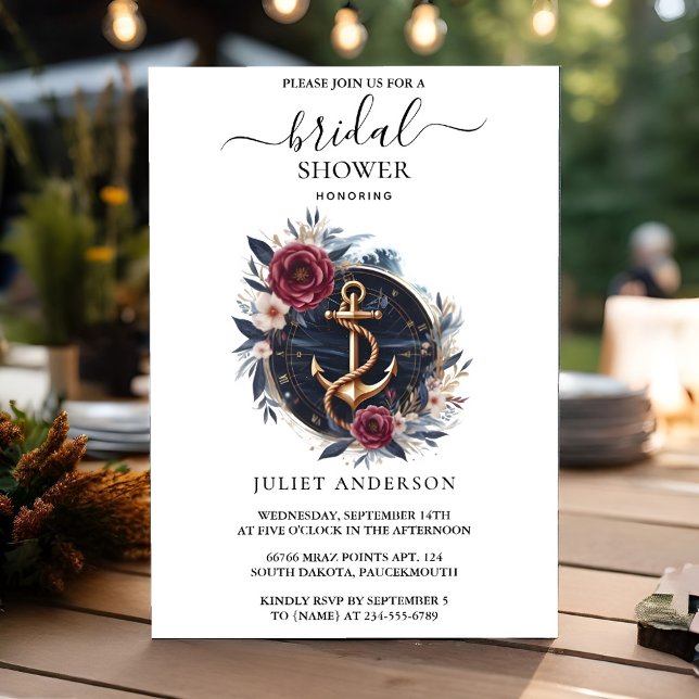 As Knot Boat Ship Navy Blue Nautical Bridal Shower Invitation (Creator Uploaded)