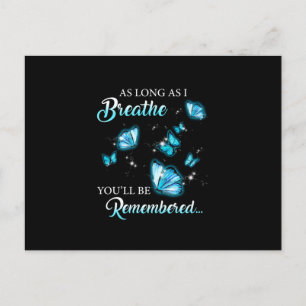 As Long As I Breath Butterfly You'll Be Remembered Announcement Postcard