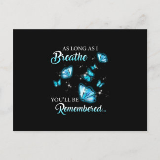 As Long As I Breath Butterfly You'll Be Remembered Announcement Postcard