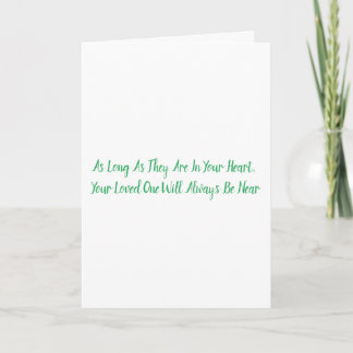 As Long As They Are In Your Heart Sympathy Card