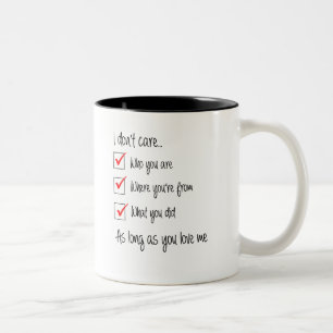 as long as you love me Two-Tone coffee mug