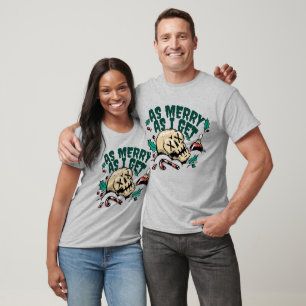 As Merry As I Get Skull and Candy Canes T-Shirt