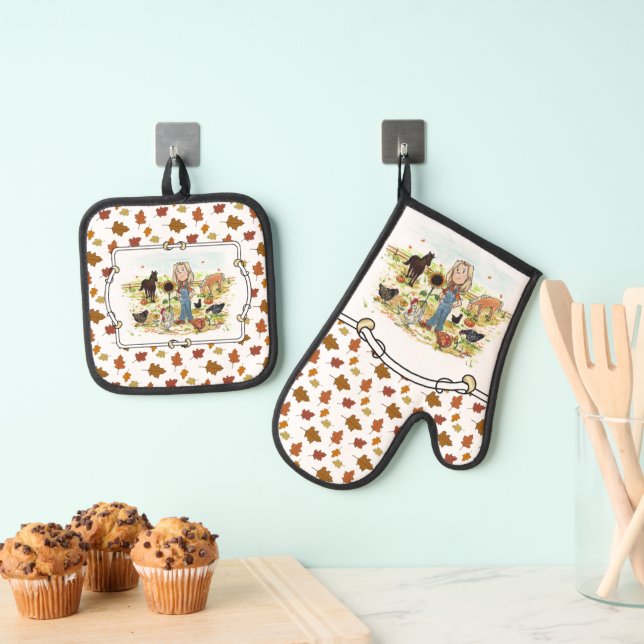 AS-MFALL OVEN MITT & POT HOLDER SET (Insitu(Hanging))