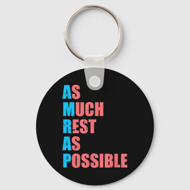 As Much Rest As Possible AMRAP Fun Trendy  Key Ring (Front)