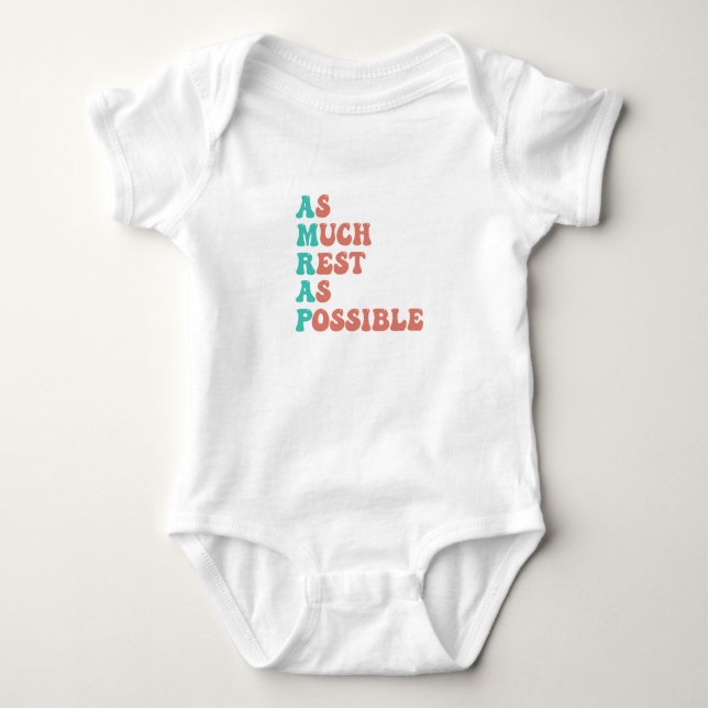 As Much Rest As Possible Funny Baby Bodysuit (Front)