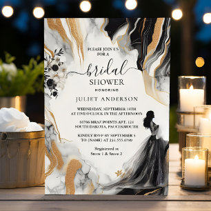As Natural Work Stacked Stone Marble Bridal Shower Invitation