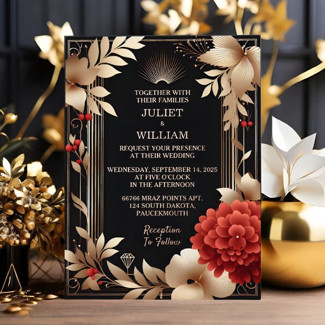 As Roses Garden Diamond Red Black And Gold Wedding (Creator Uploaded)
