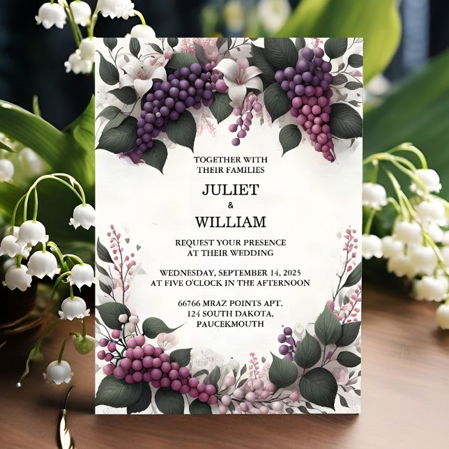 As Seed Rural Farm Wood Fruit Ivy Vineyard Wedding Invitation (Creator Uploaded)
