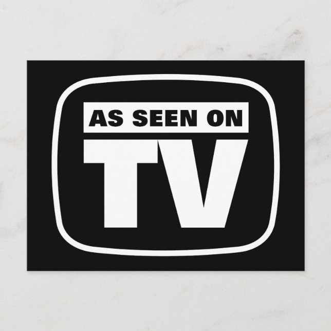 As Seen on TV - Black and White Postcard (Front)