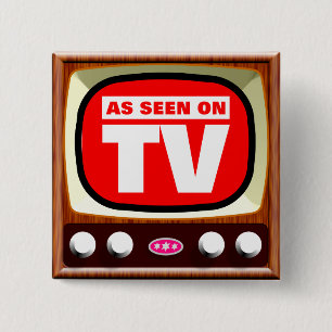 As Seen on TV - Retro TV 15 Cm Square Badge