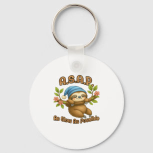 As Slow As Possible - Cute Sloth ASAP Classic T-Sh Key Ring