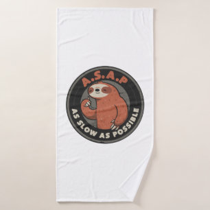 As Slow As Possible - Lazy Cute Funny Sloth Gift  Bath Towel