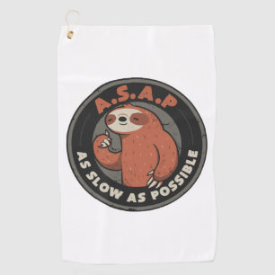 As Slow As Possible - Lazy Cute Funny Sloth Gift Golf Towel