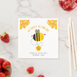 As Sweet As Can Bee Themed Cute Kawaii Birthday Napkin