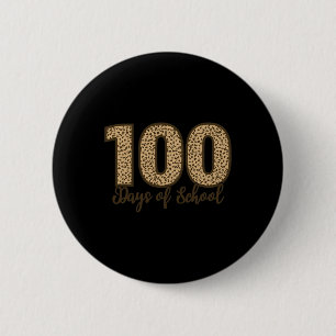 As Tees Cheetah Leopard 100 Days Of School 6 Cm Round Badge