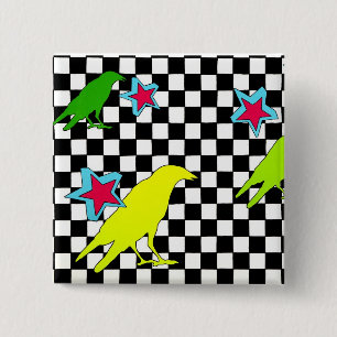 "As the crow flies" 15 Cm Square Badge